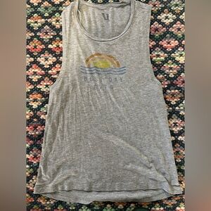 Vuori Gray Tank Top with Multicolor Graphic